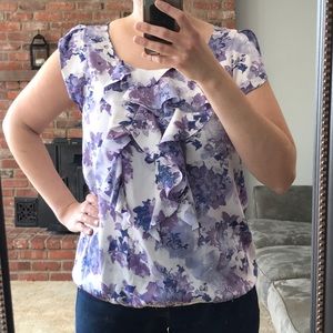 Beautiful Floral Ruffle Blouse